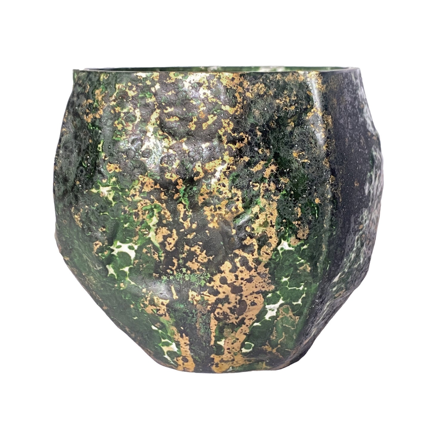 Hand-Blown Mercury Glass Tealight/Votive Holder, Distressed Green (Each One Will Vary)