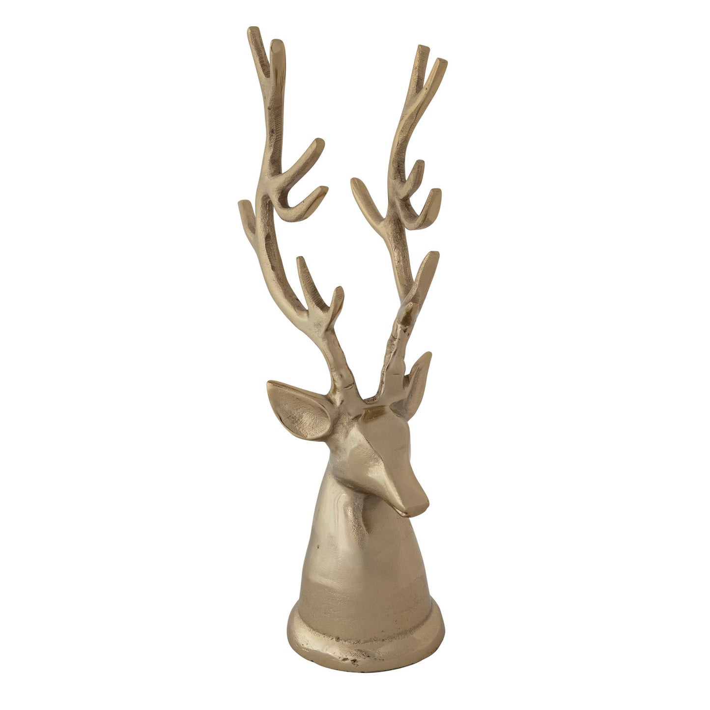 Cast Aluminum Reindeer Head, Gold Finish
