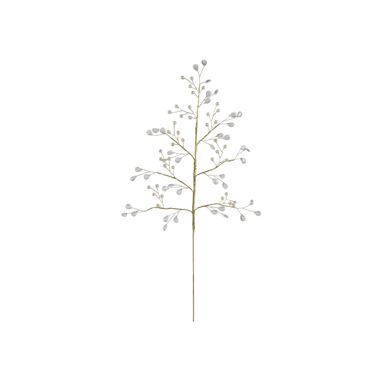 Faux Pearl & Acrylic Jewel Stem, Gold Finish