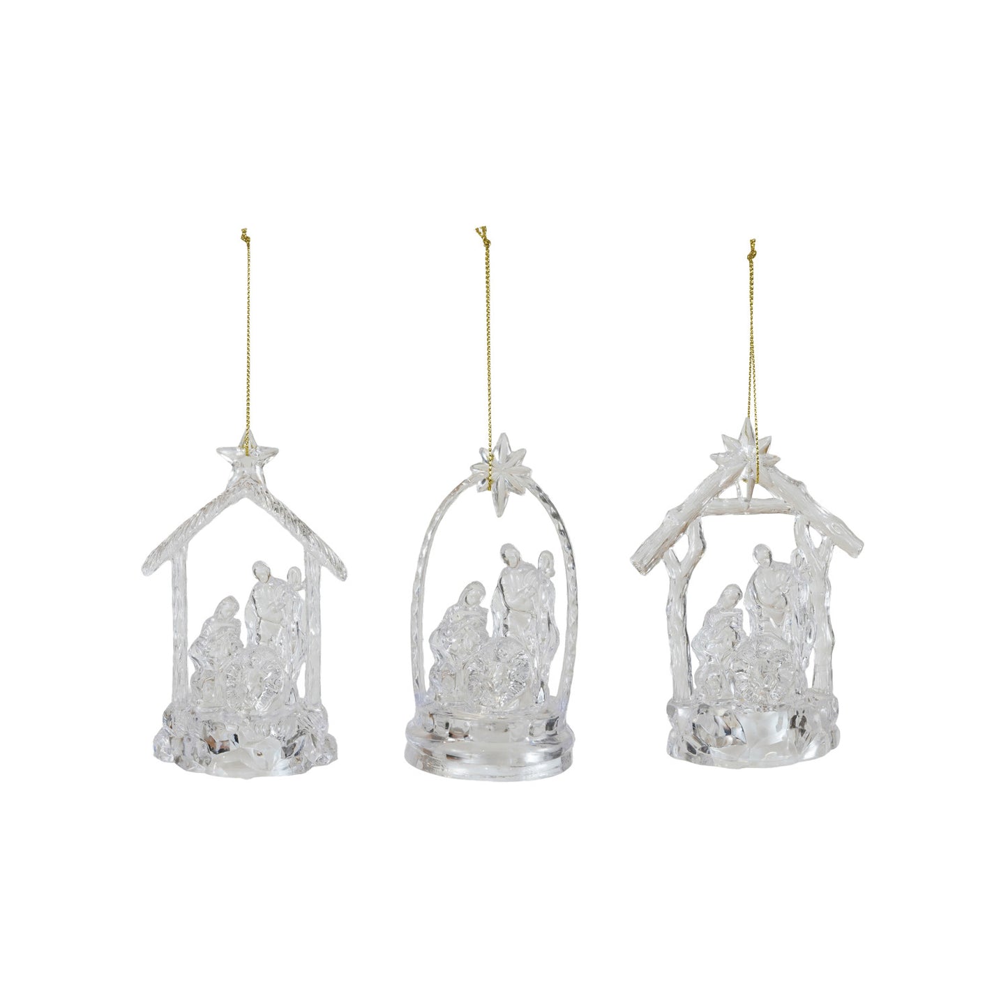 Plastic Holy Family Ornament with LED Light, 3 Styles (Batteries Included) 1 Pcs Random