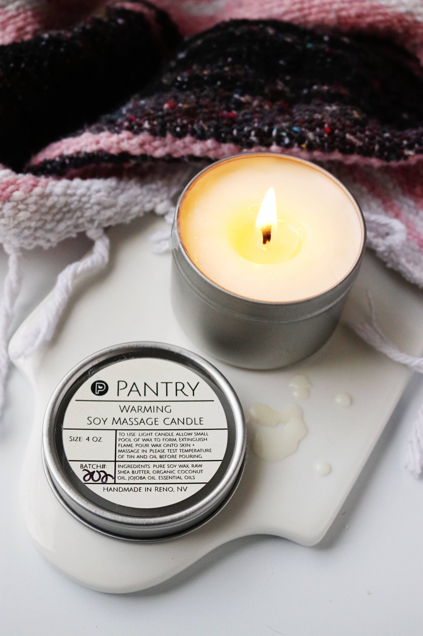 Soy Massage Oil Candle: Warming
