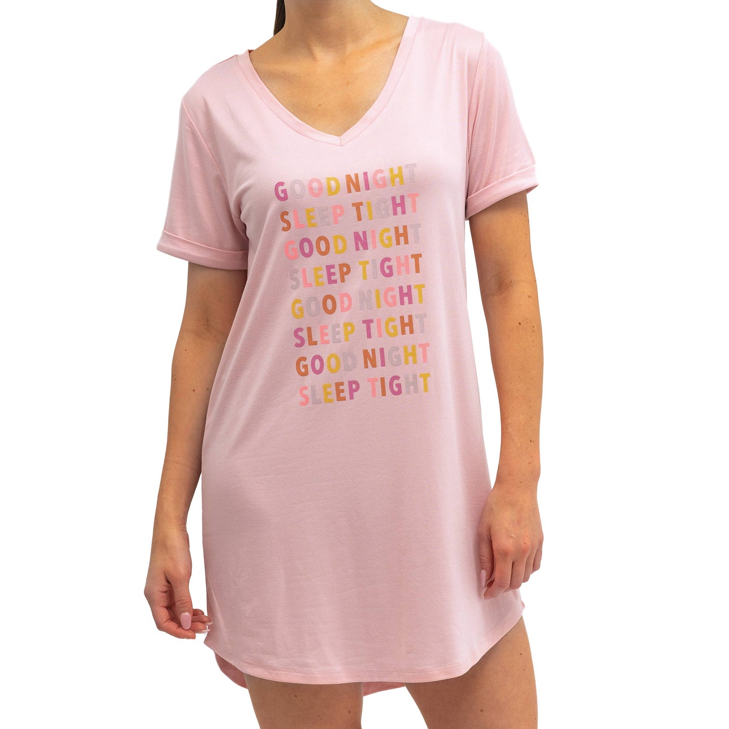 Hello Mello® Let Me Sleep V-Neck Sleep Shirt 3.0 Open Stock: L/XL / Good Night Sleep Tight