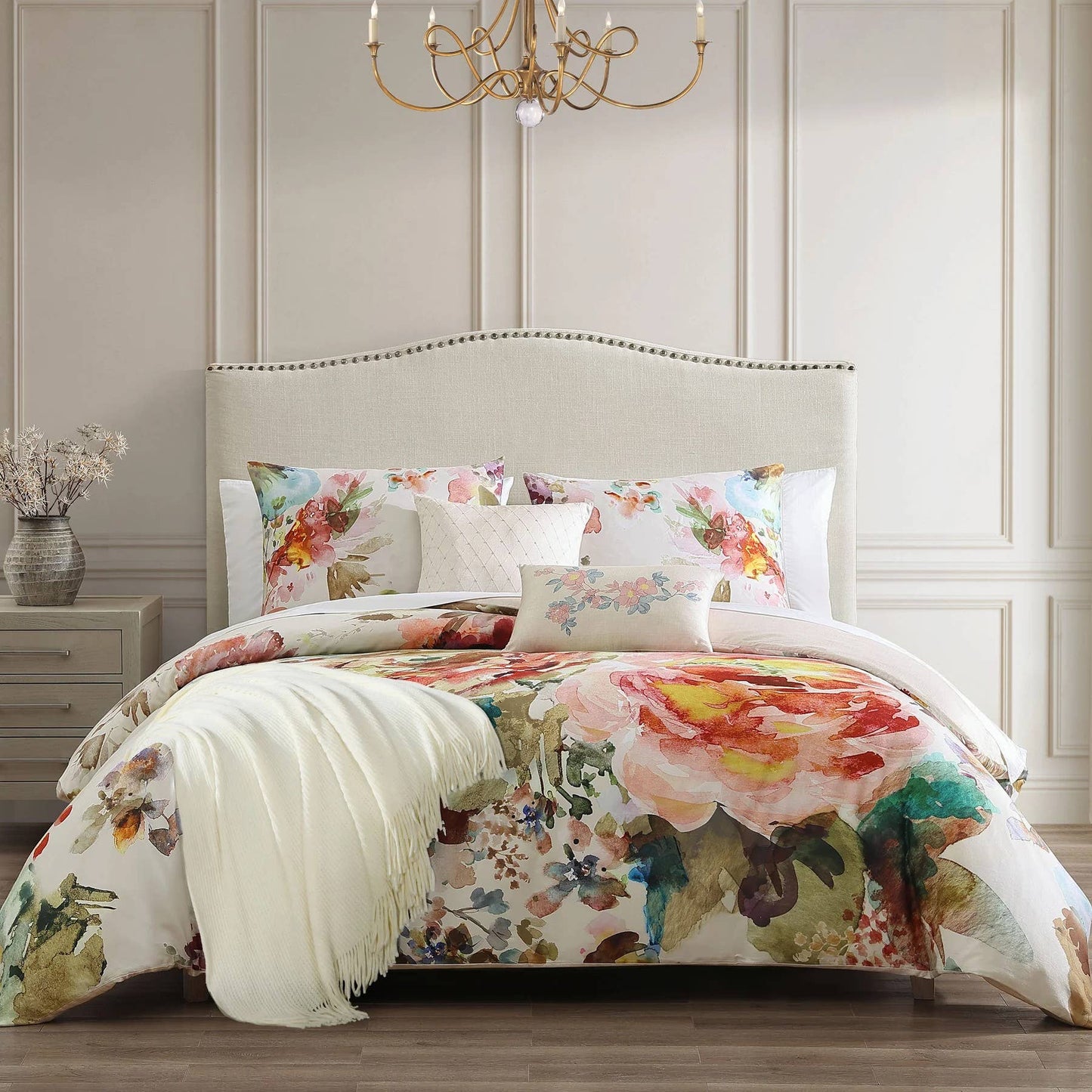 Ivory Garden 100% Cotton 5-Piece Reversible Comforter Set