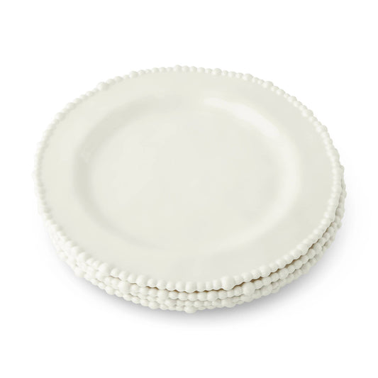 4pk 10.5'' Beaded Edge Dinner Plate - White