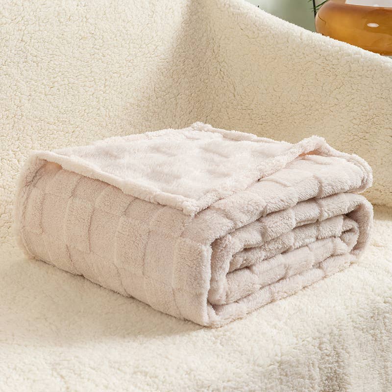 Cozy Checkerboard Textured Throw Blanket