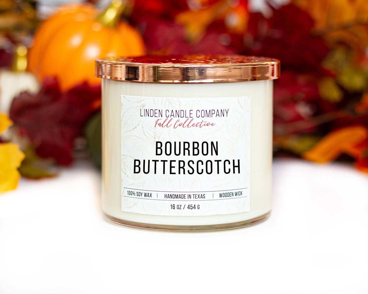 Fall Soy Candle 16oz Bourbon Butterscotch