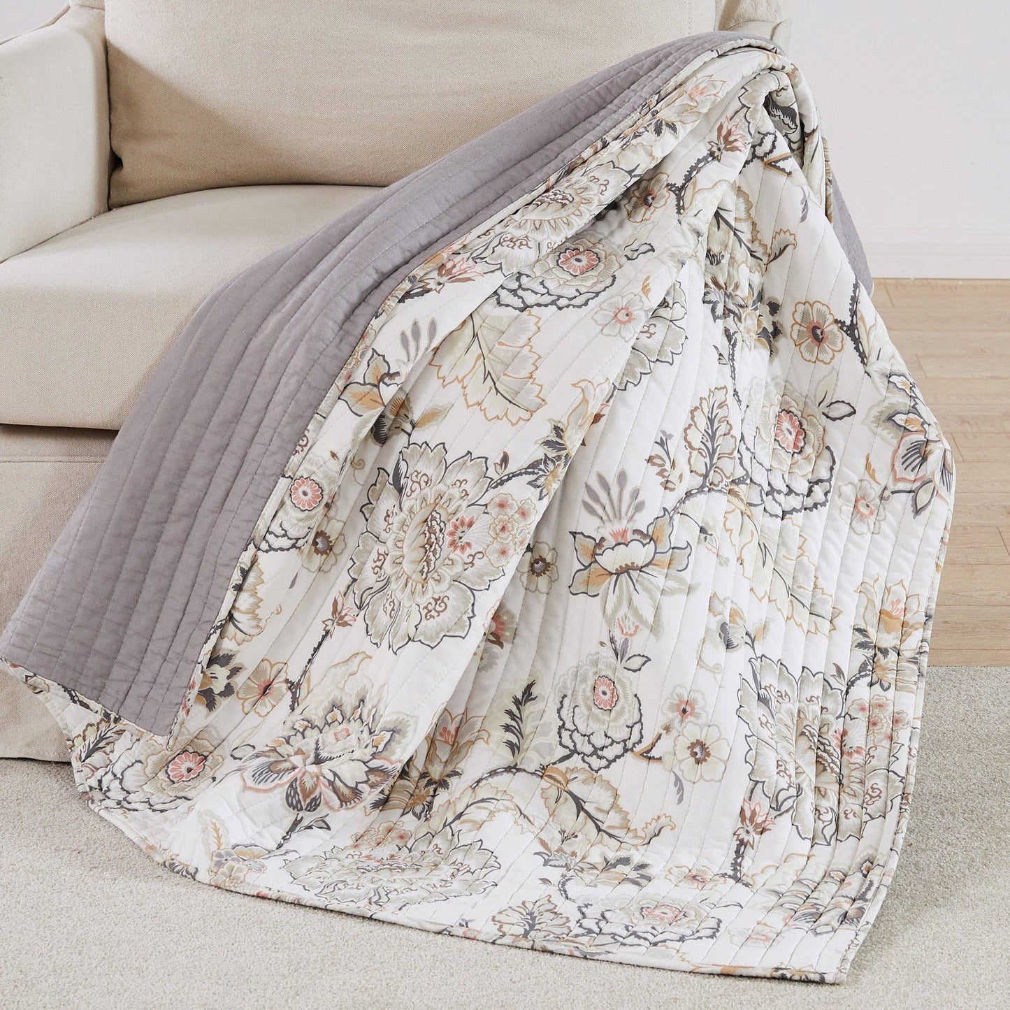 Ophelia Quilted Throw: Spa