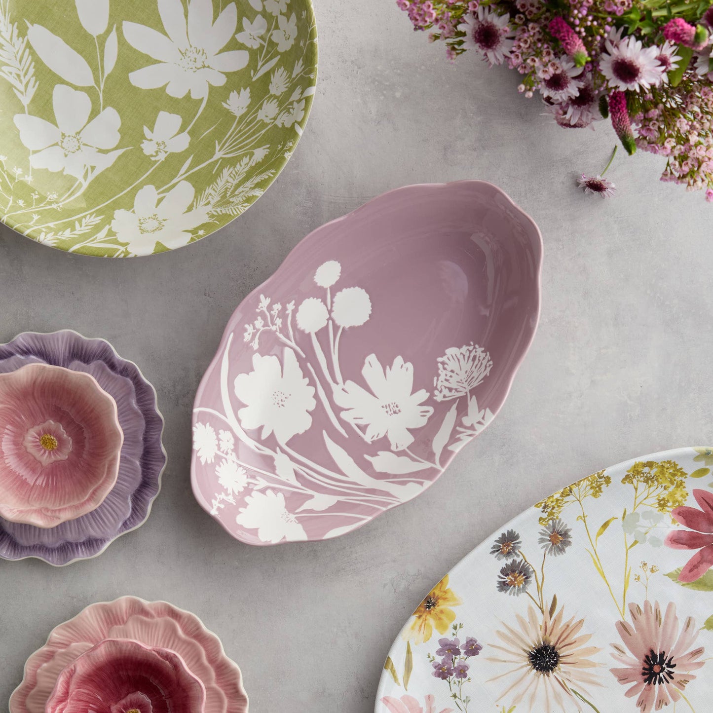 Wildflowers Wax off Oval Bowl