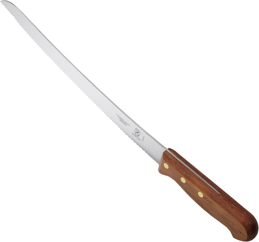 Praxis Curved Bread Wavy Edge Knife w/ Rosewood Handle, 10"