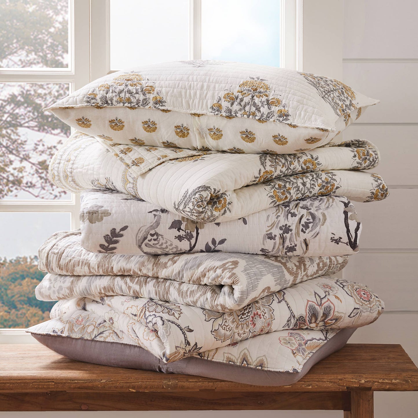 Pisa Quilt Set: Grey / King/Cal King