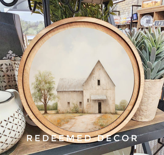 8" Round Barn Art