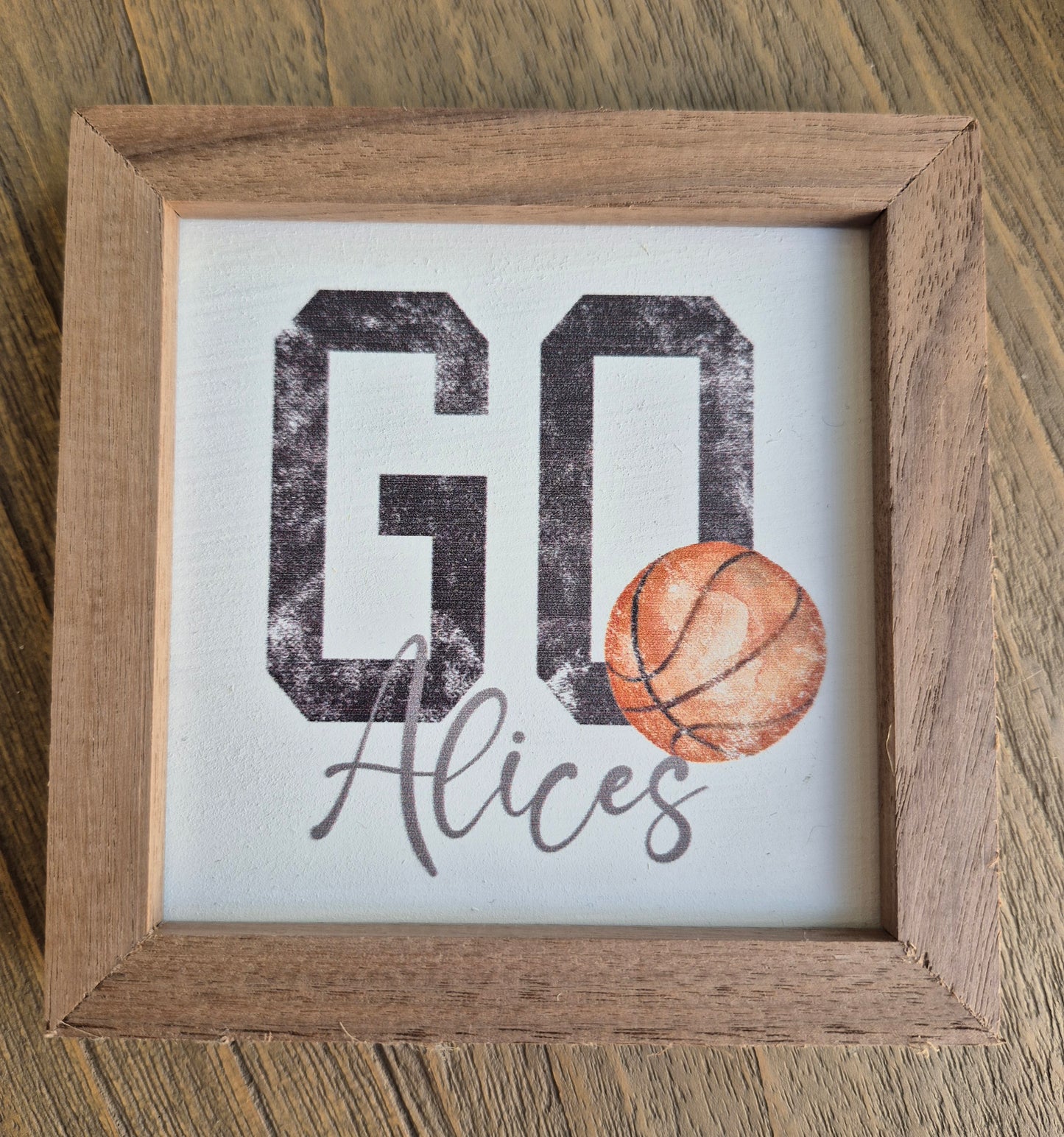 Personalized Team Go Basketball White: 4 x 4 x 1