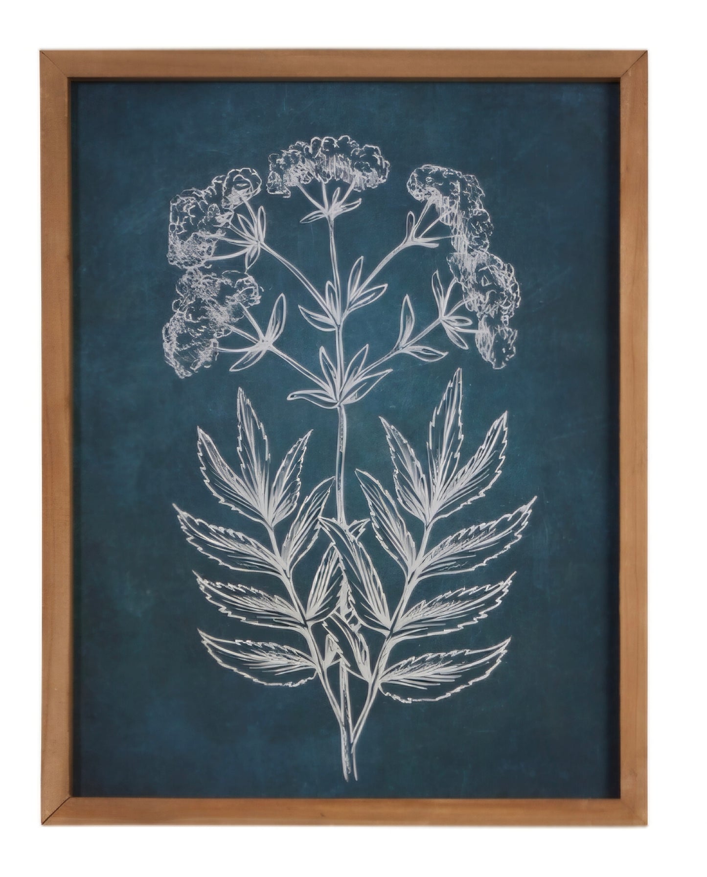 Blue Floral Framed Wall Art
