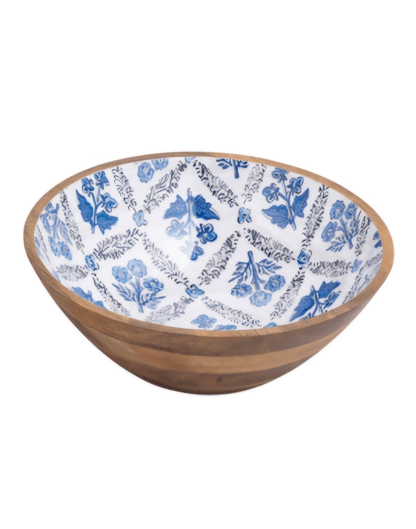Blue Pattern Wood Enamel Bowl