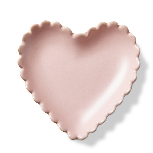 Scallop Heart Trinket Dish Blush Stoneware