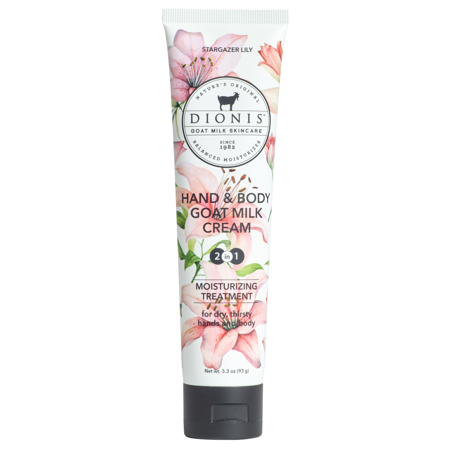 Dionis Stargazer Lily Hand & Body Goat Milk Cream, 3.3 oz