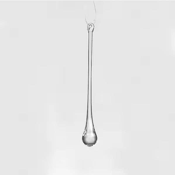Glass Icicle Drop Ornament .75" x .75" x 4.75"