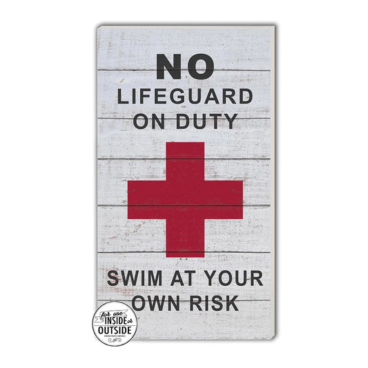 11x20 Indoor Outdoor Whitewash Sign No Lifeguard