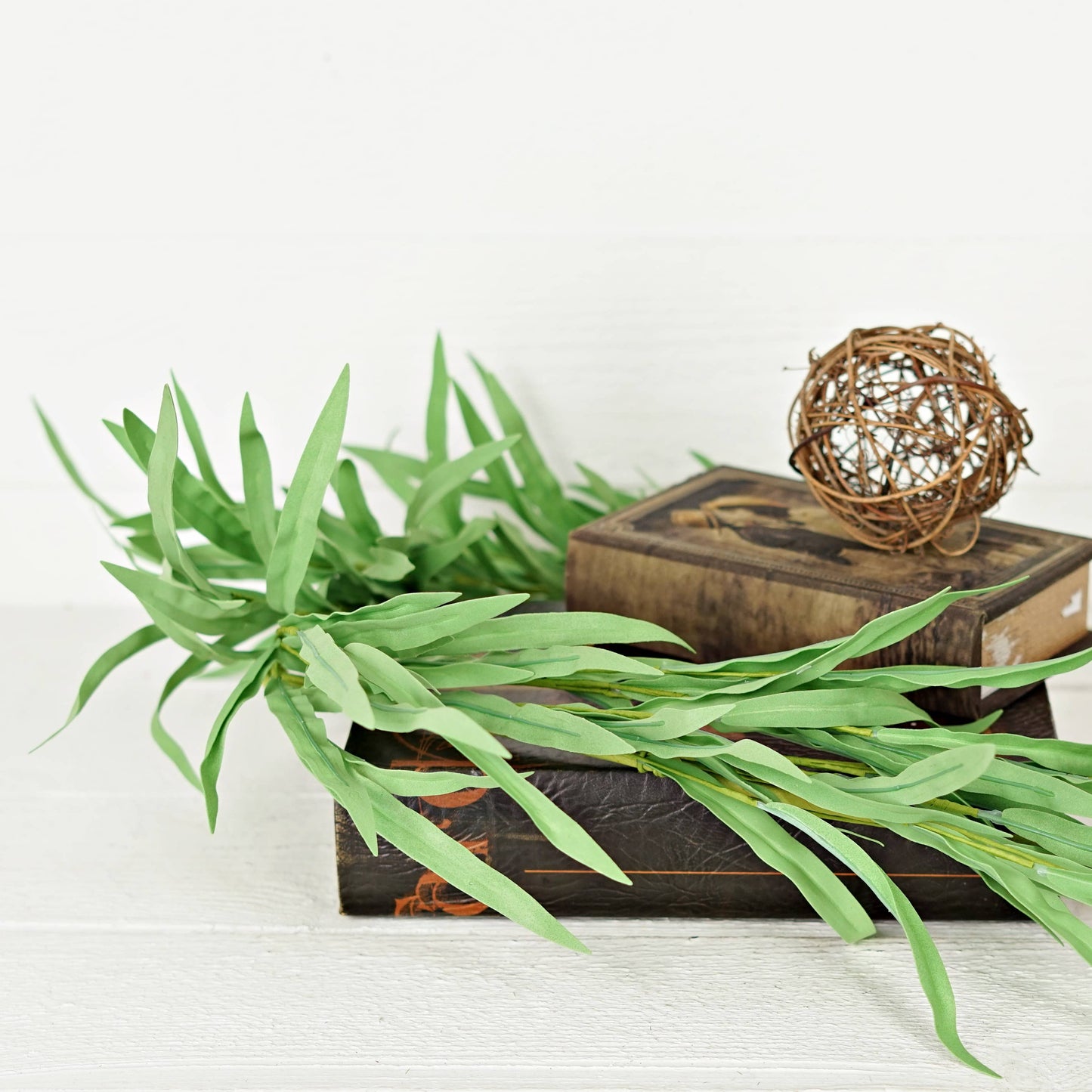 35411- 4.5ft Green Willow Leaves Garland