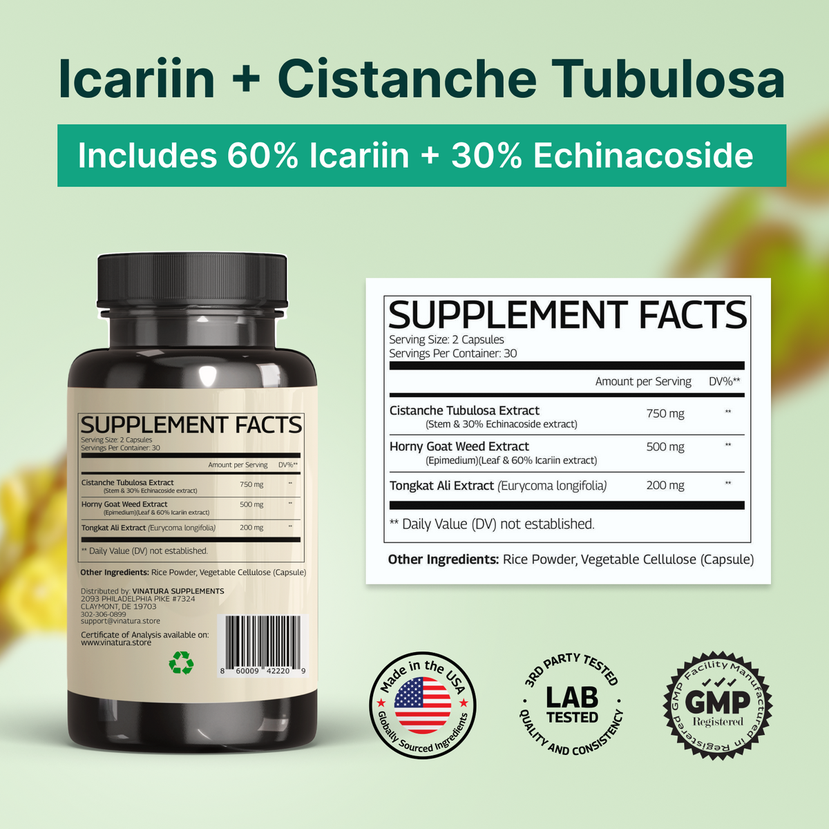 Cistanche Tubulosa Horny Goat Weed 1250mg