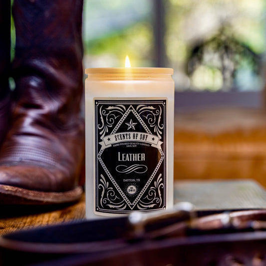Leather Rustic Soy Candle
