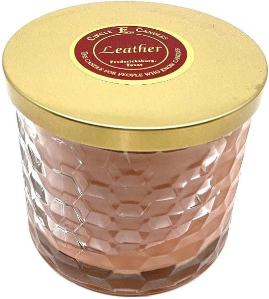 17oz Round Leather Candle