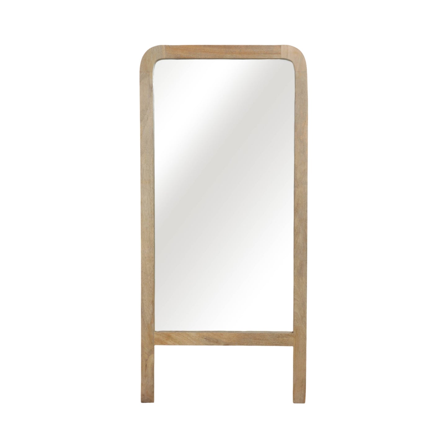 Mirror - Brown Wood Glass Full-Length Leaner Footed, 60 in.