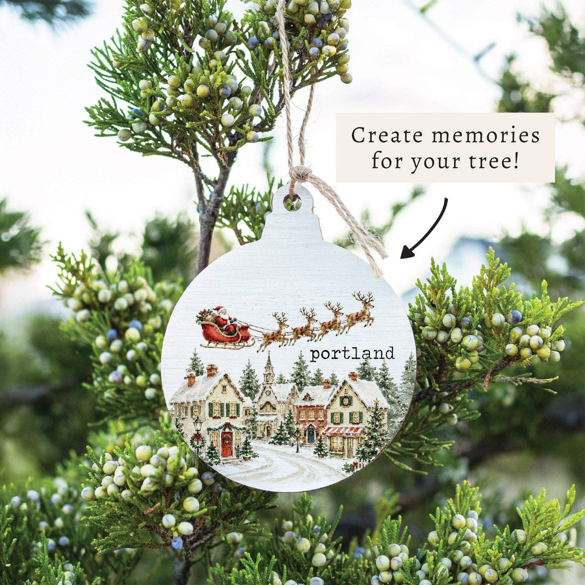 Holiday Village Personalized Ornament