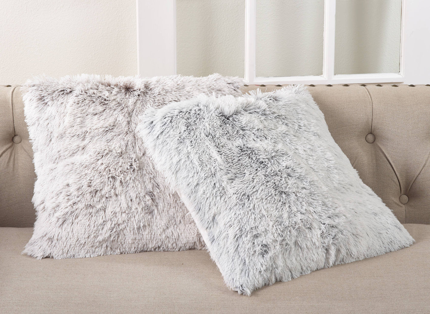 Juneau Collection Two-Tone Faux Fur Throw Pillow