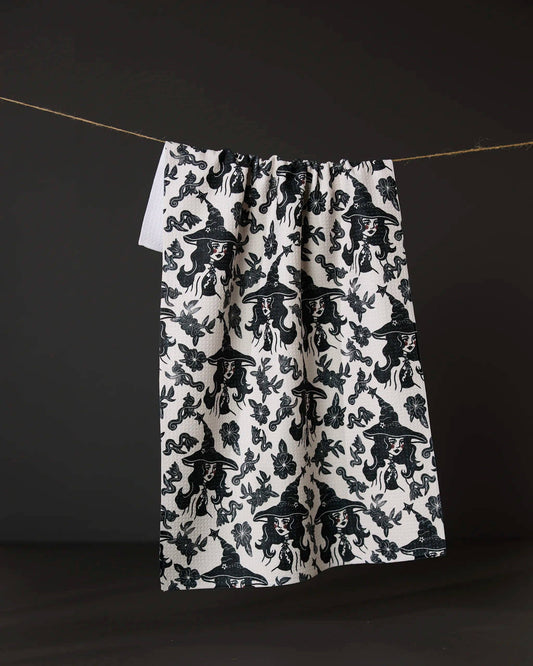 Floral Witches Tea Towel