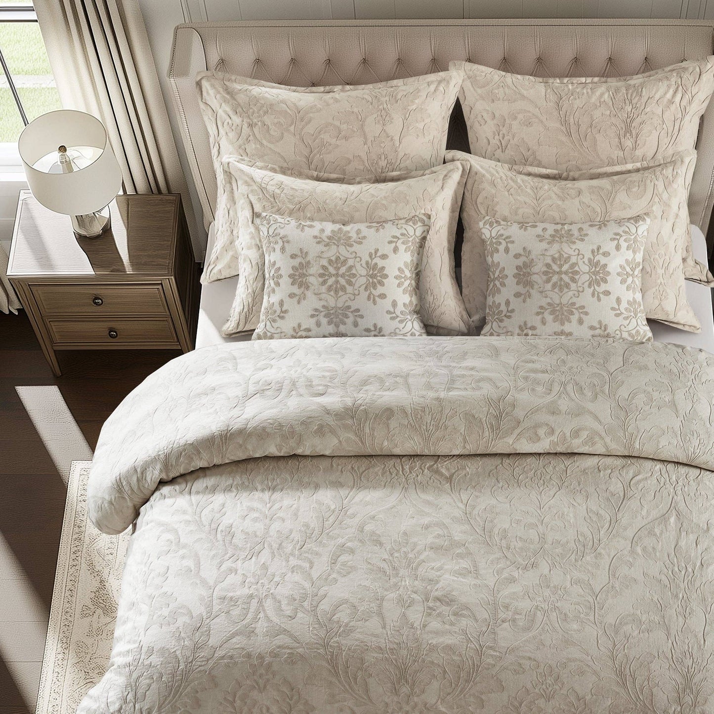 Alessio Comforter Set: Beige / Full/Queen