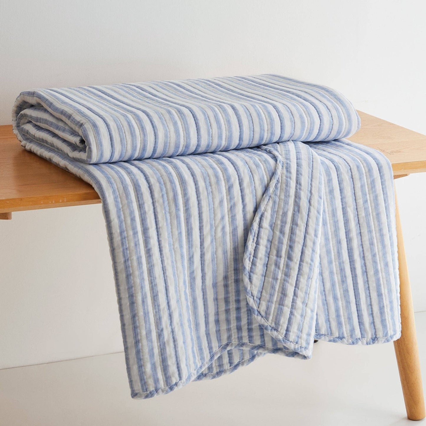 Martha Stripe Quilted Throw
