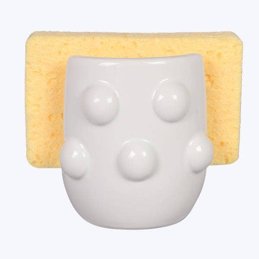 Ceramic Large Hobnail Sponge Holder With Sponge
