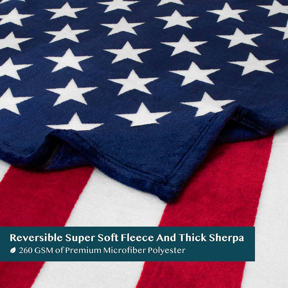 US Flag Patriotic Throw Blanket
