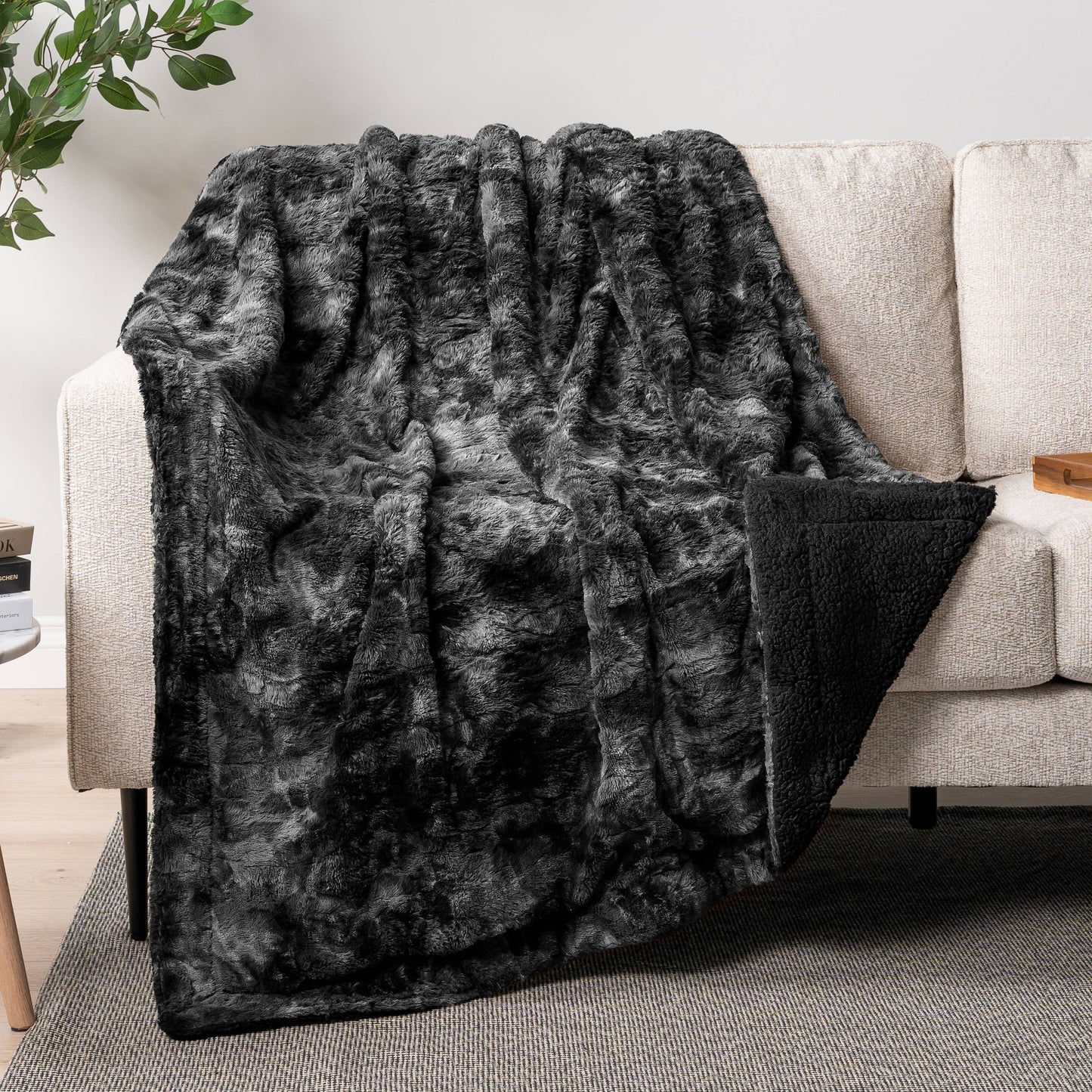 Minky Sherpa Throw Blanket
