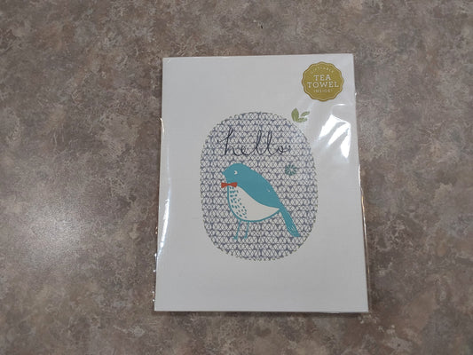Hello Tea Towel Card