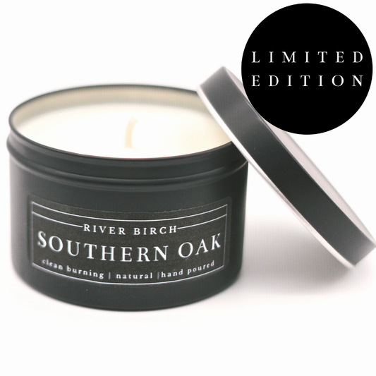 8oz Southern Oak - Black Tin Soy Candle