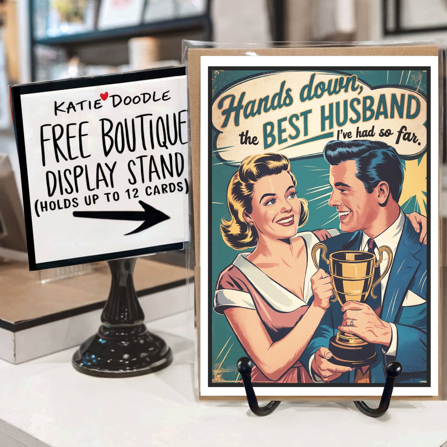 Cute Handmade Vintage Funny Valentine Cards for Him, Husband