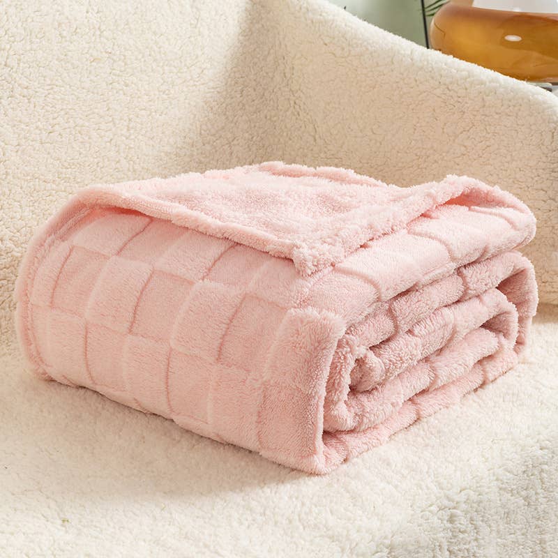 Cozy Checkerboard Textured Throw Blanket