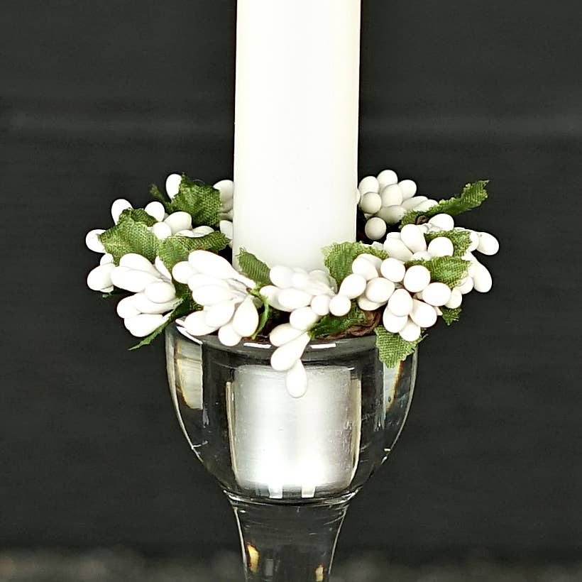 ISB13700WT-1.5in Pip Berry Taper/Napkin Ring-WHITE