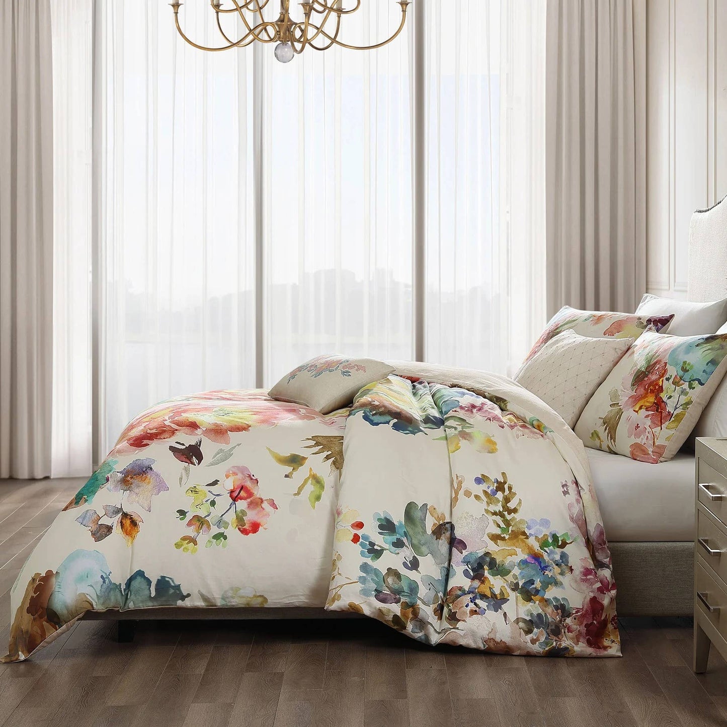 Ivory Garden 100% Cotton 5-Piece Reversible Comforter Set