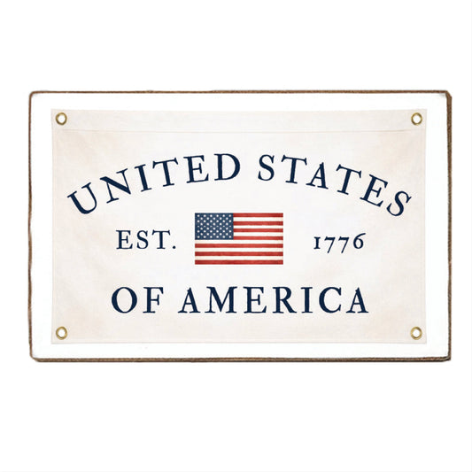 United States of America  Est 1776 Banner Block Sign