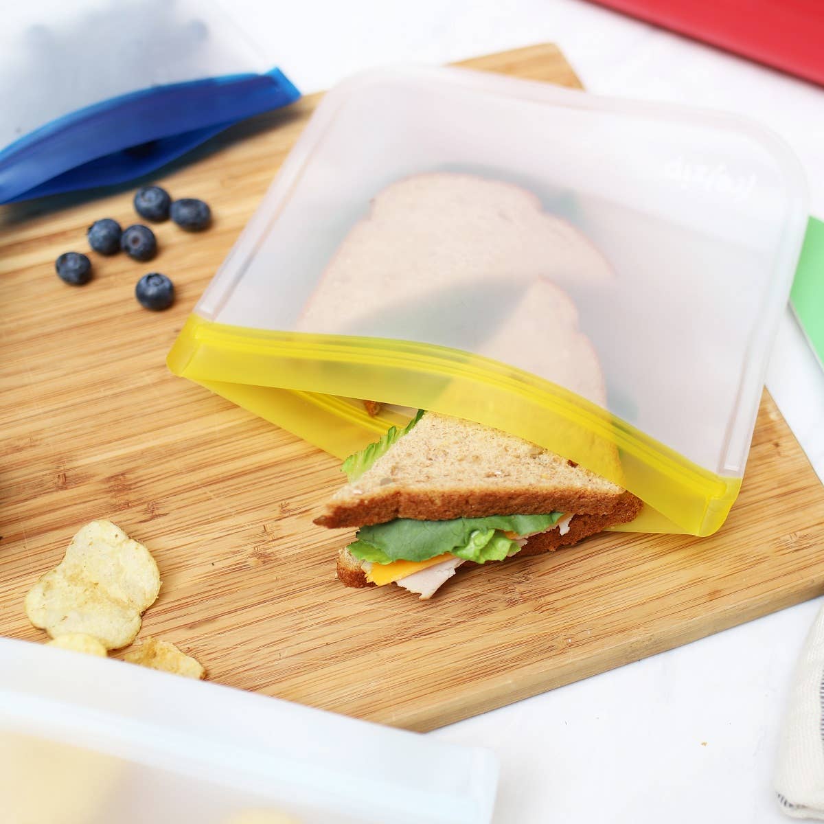 Reusable Flat Sandwich Bags - 5 Pack Jewel Tones