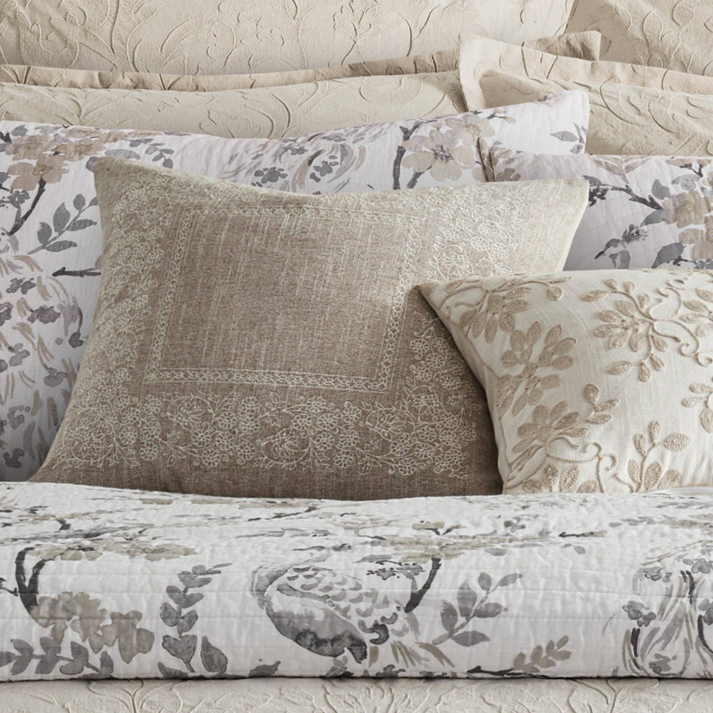 Alessio Embroidered Border Pillow