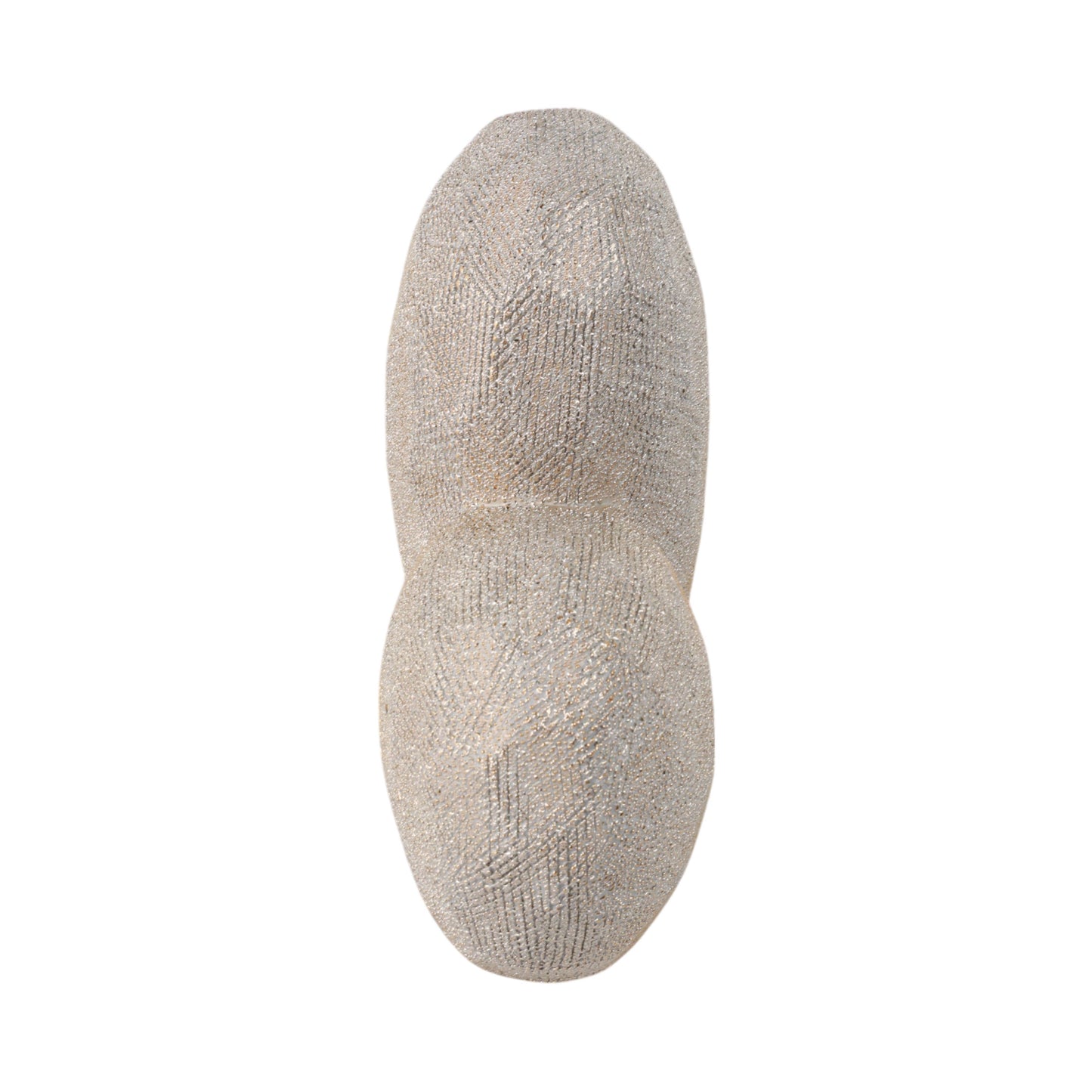 Ceramic Scratched Geometric Heart Sculpture - Gold, 8 in.