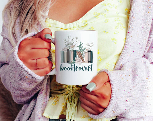 Booktrovert - Book Reader Library Gift Coffee Mug KTJ07: 11oz White
