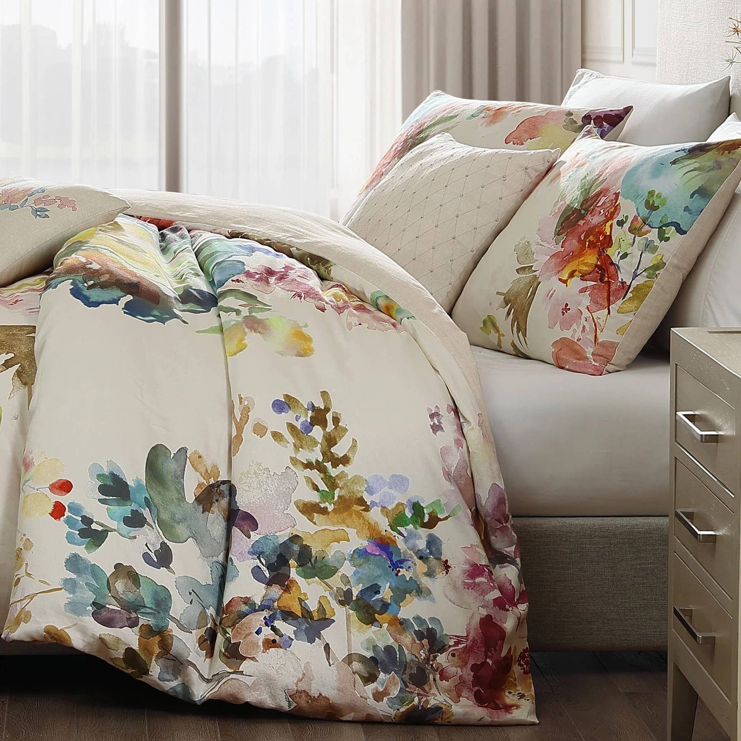 Ivory Garden 100% Cotton 5-Piece Reversible Comforter Set