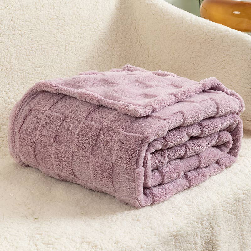 Cozy Checkerboard Textured Throw Blanket