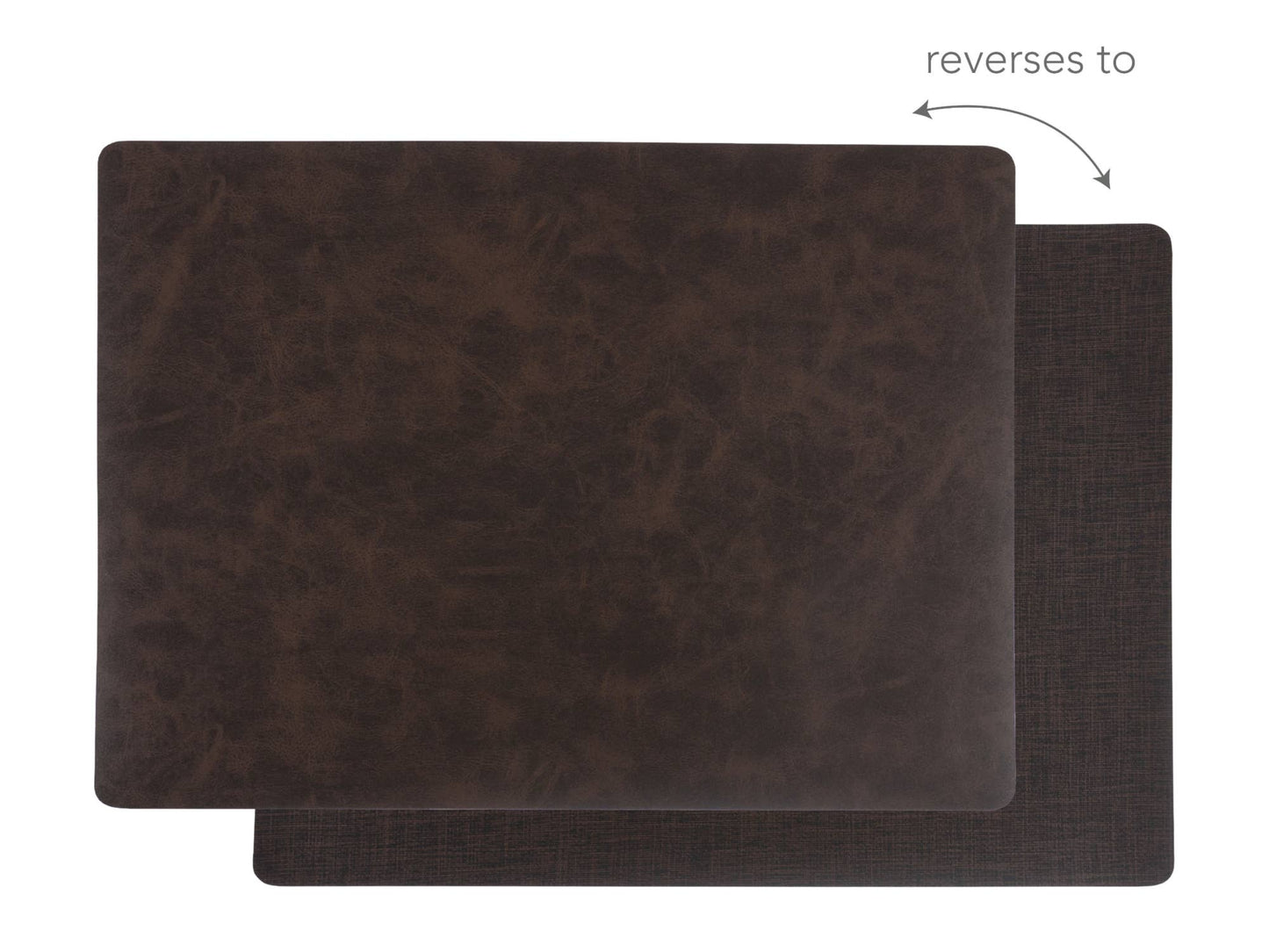 KAF Home Santiago Faux Leather Placemat, 13" x 18": Caramel