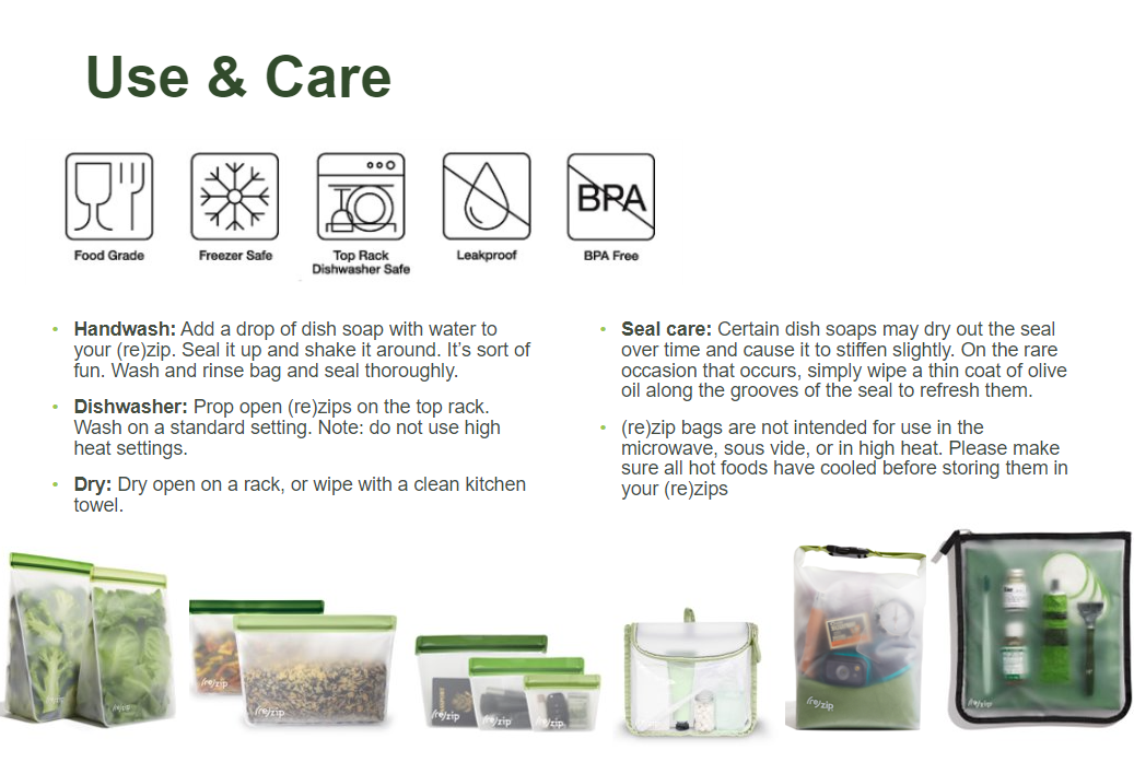 Reusable Stand Up Storage Bags - Asst Clrs - Mini - 3 Pc Set